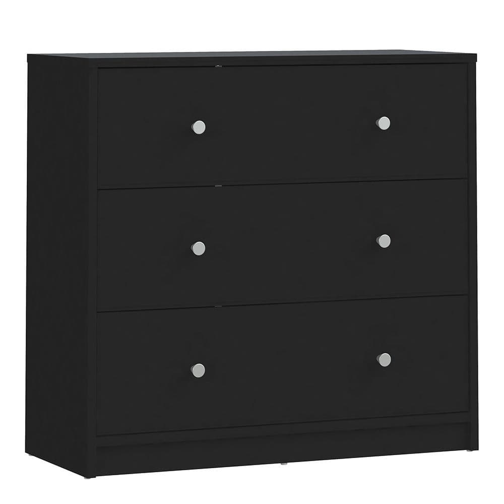 Fjord Chest of 3 Drawers in Black in Black
